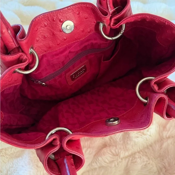 Furla Raspberry / Fuchsia Textured Tote Bag (NWT) - Picture 3 of 5